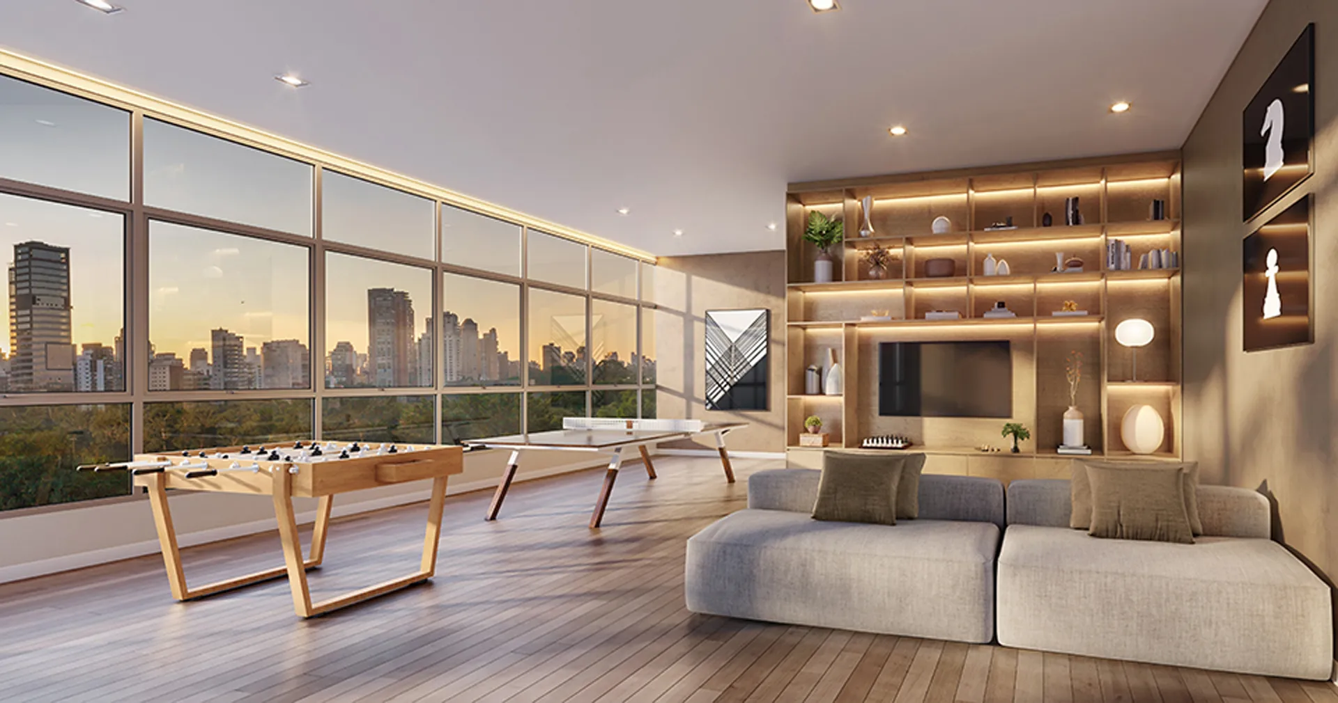 Salão de jogos do Green View Residence