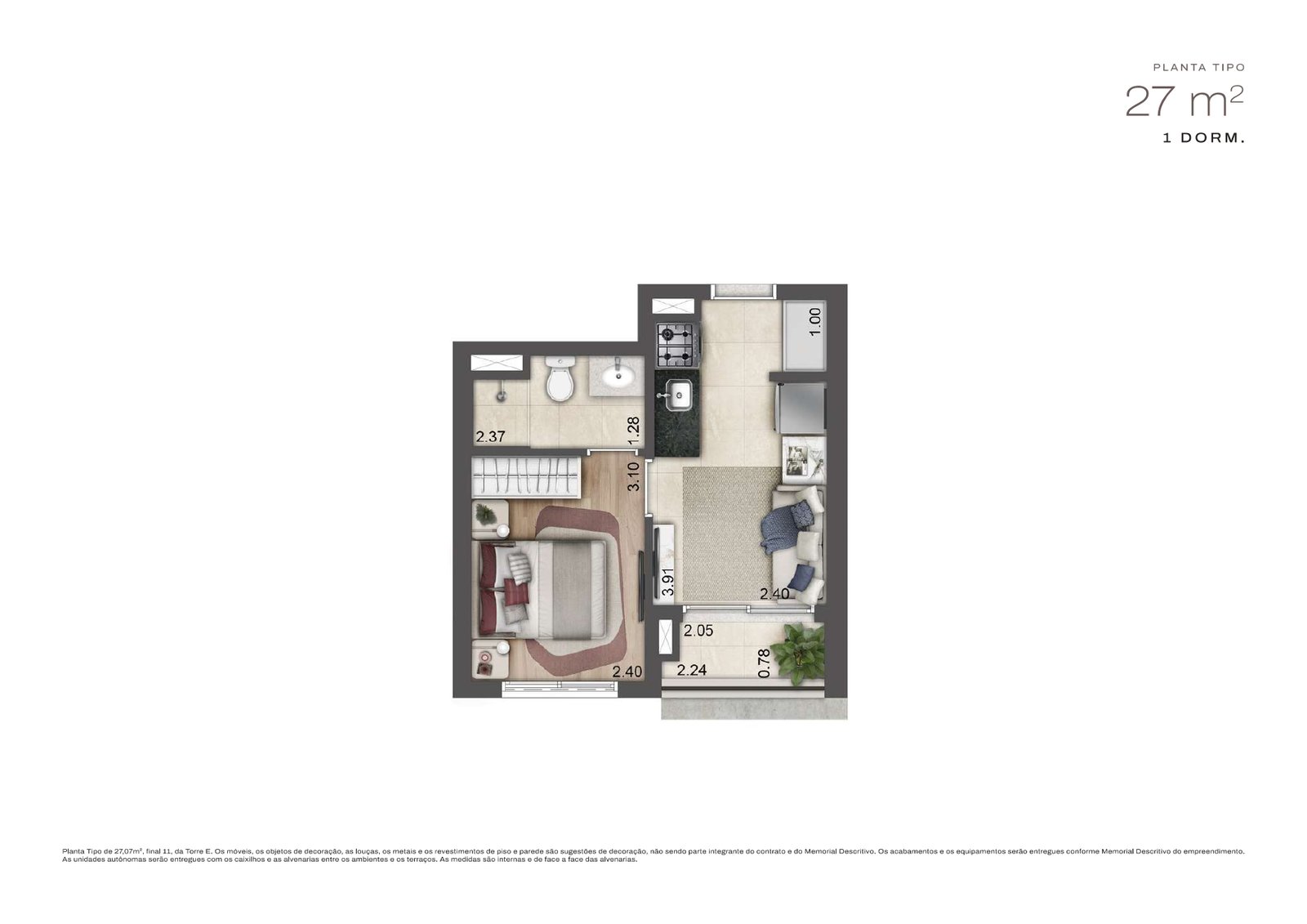 Planta baixa de 27 m², Jardim da Hípica